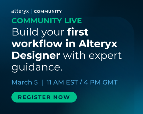 Community Live building your first workflow