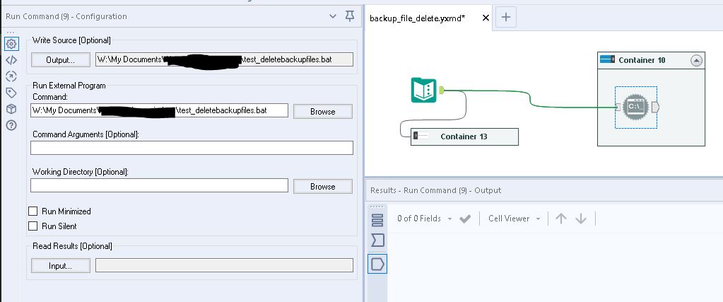 Solved: Run Command Tool - cmd.exe runs perfectly until I  - Alteryx  Community