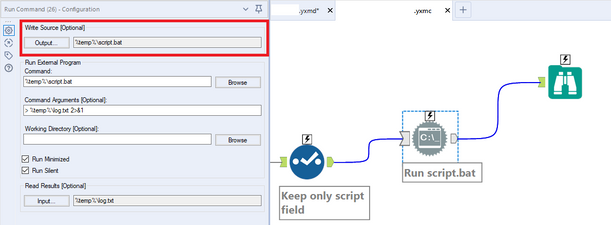 Solved: command and bat file run fine in cmd, but error in - Alteryx  Community