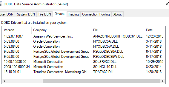 Win10 Drivers interface