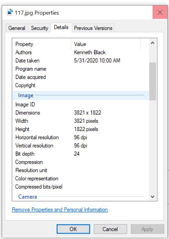 Figure 5 – Typical dashboard image size