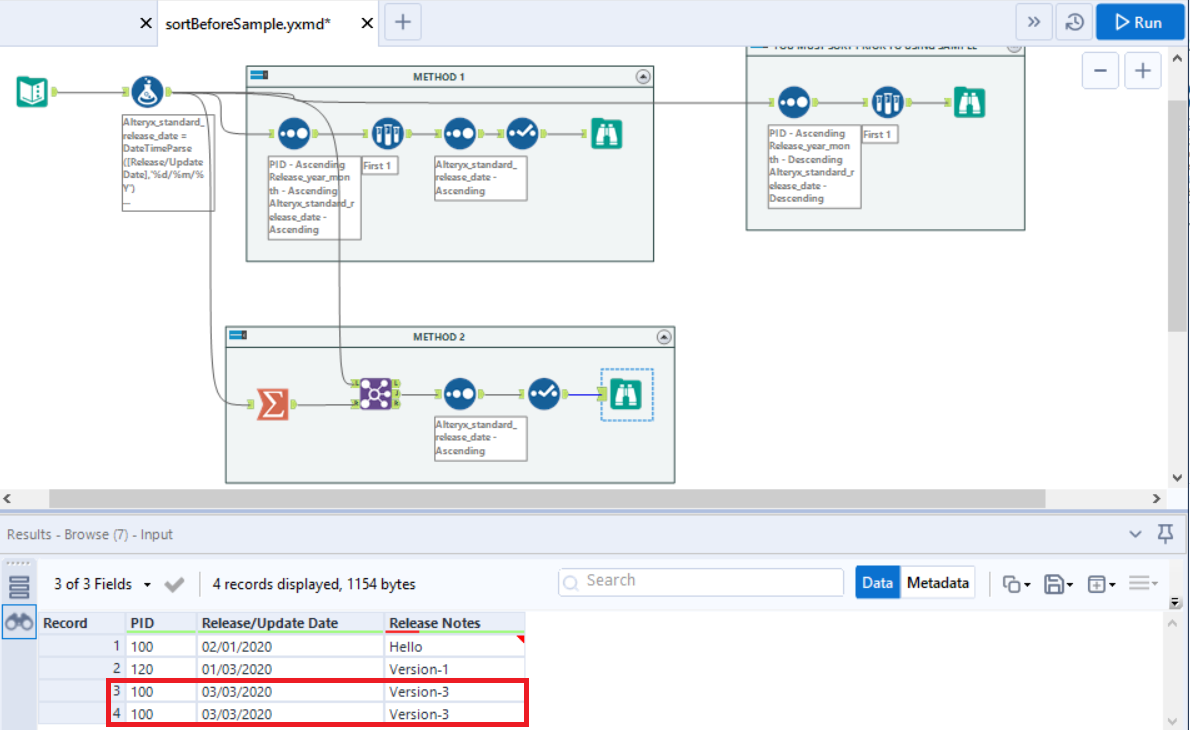 Minimum Date From A Group Of Dates Alteryx Community