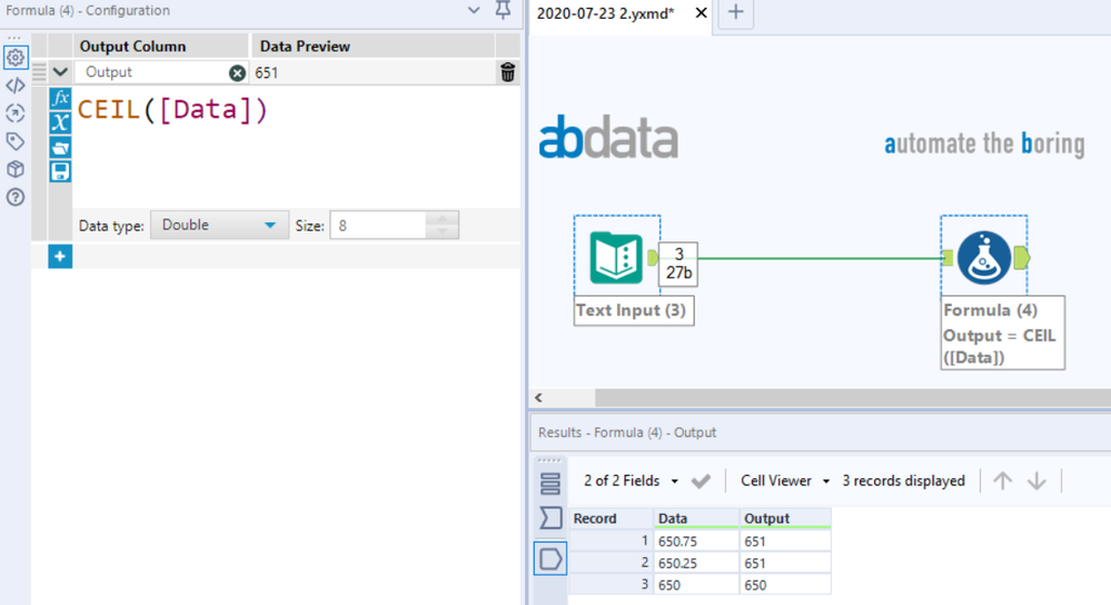 Solved: Round up Formula required - Alteryx Community