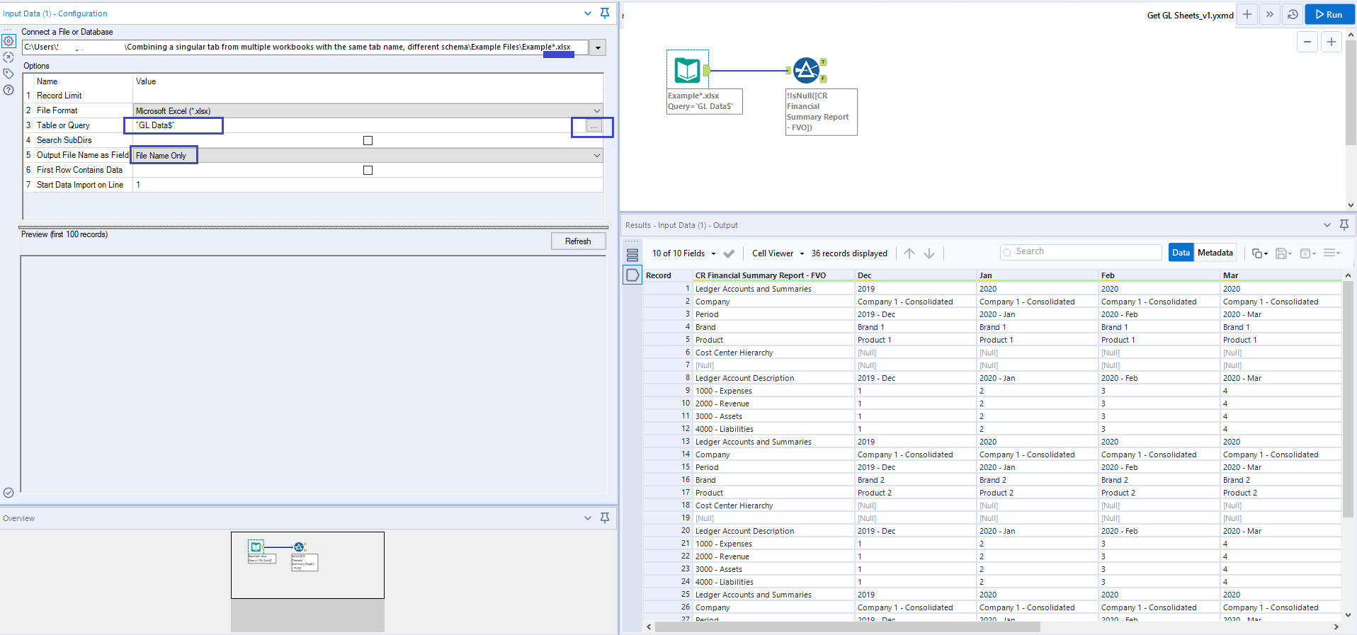 Solved: Combining a singular tab from multiple workbooks w... - Alteryx ...