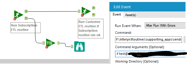 After Run With Errors Event to sendMail if error(s) occurr in child A or child B workflow runs donw by parent workflow using a Runner & Conditional Runner