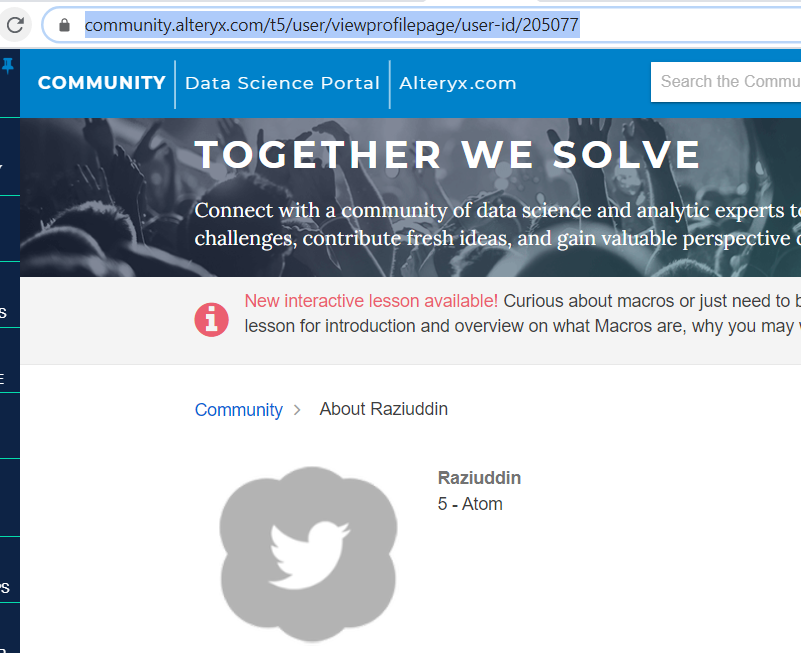 Solved Community ID Alteryx Community