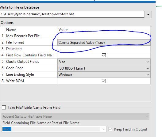 Solved: command and bat file run fine in cmd, but error in - Alteryx  Community