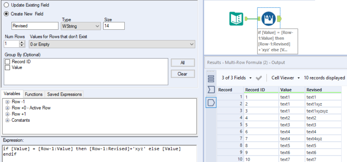 Multirow Formula For Duplicate Values Alteryx Community