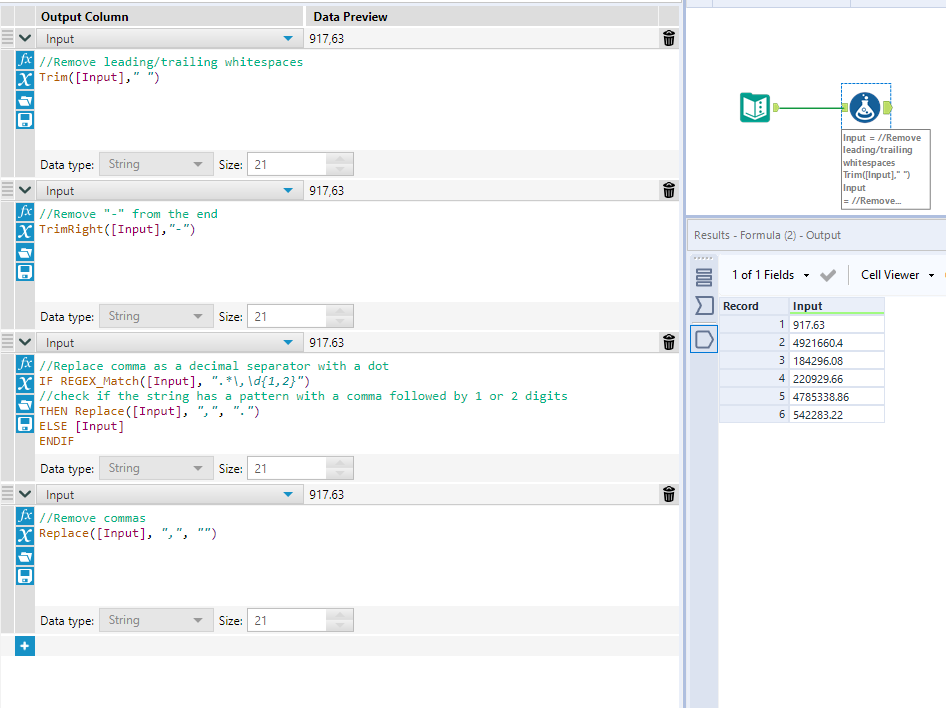 Solved Cleansing decimal values Alteryx Community