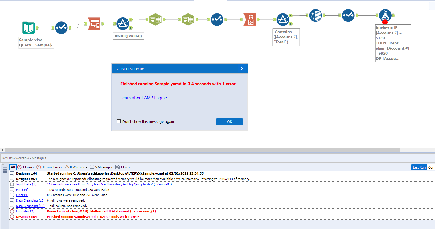 Solved Malformed IF statement using formula tool Alteryx Community