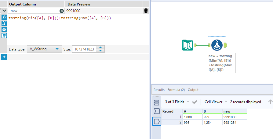 Solved Concatenate In Formula Tool But Select The Smalle Alteryx Community 8232