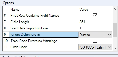 input data configuration