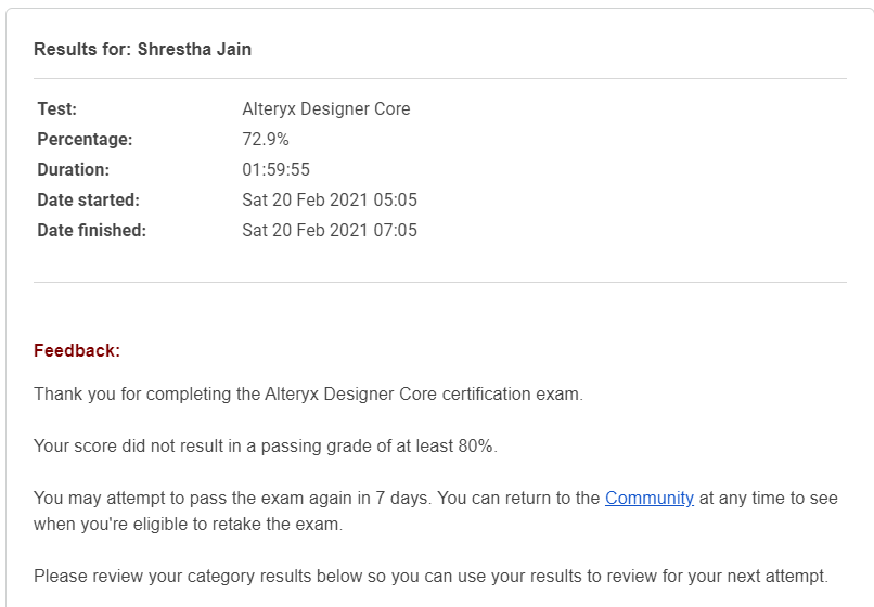 Solved: Core certification exam - Alteryx Community