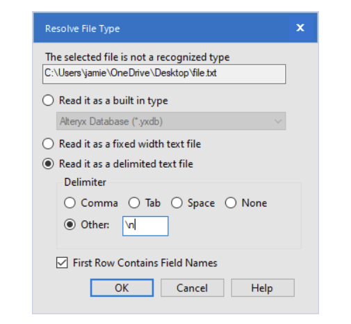 Ono-To-One Non-Manual Input into Text Input Tool - Alteryx Community