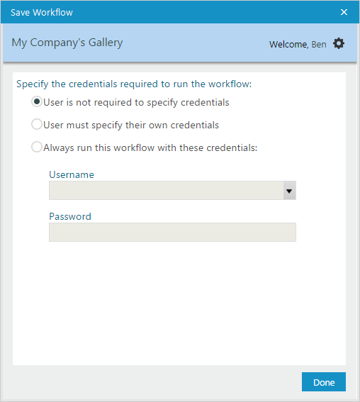 Workflow Credentials Specified when Saving - Alteryx Community