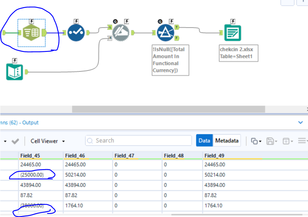 Solved: Missing Negative number when extracting data from ... - Alteryx ...