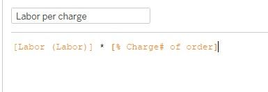 Calc for labor to help with distribution between Charge numbers