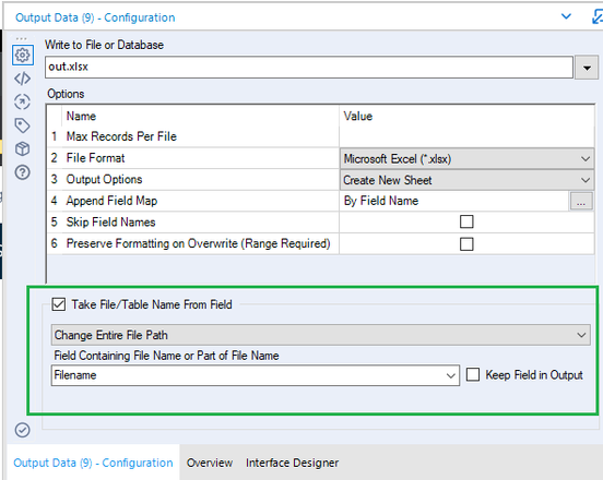 Add headers to specific rows and output the result Alteryx