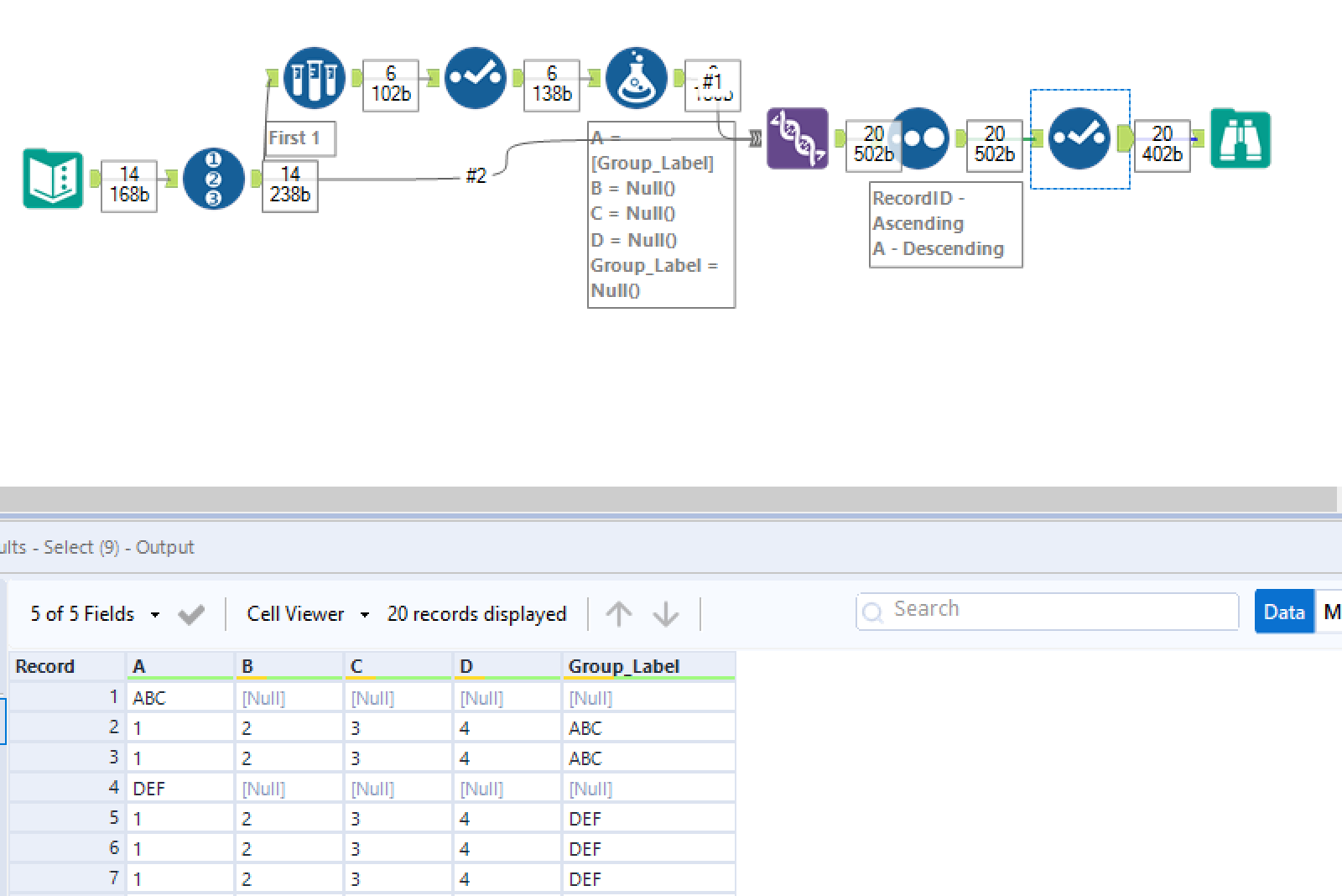 Solved Add a new line to label a group Alteryx Community
