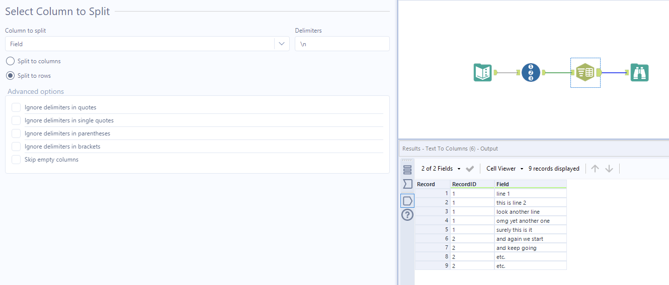 Solved This cell has embedded newlines and truncated char... Alteryx