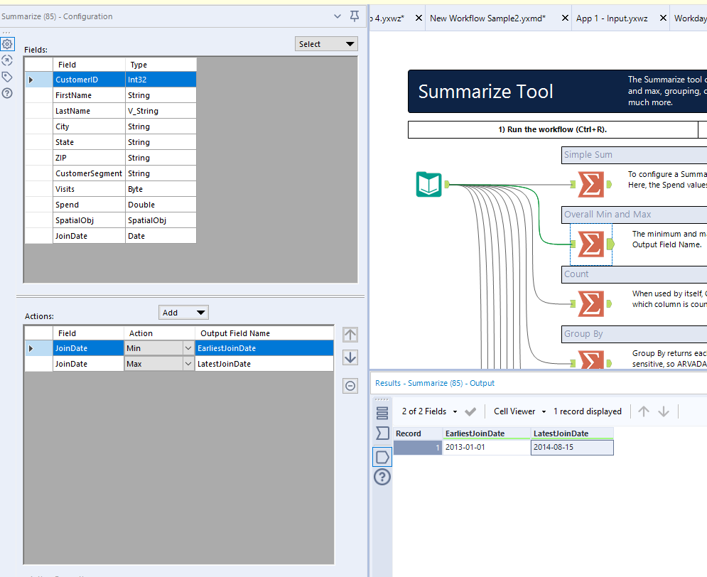 Solved Summarize Open Example Alteryx Community