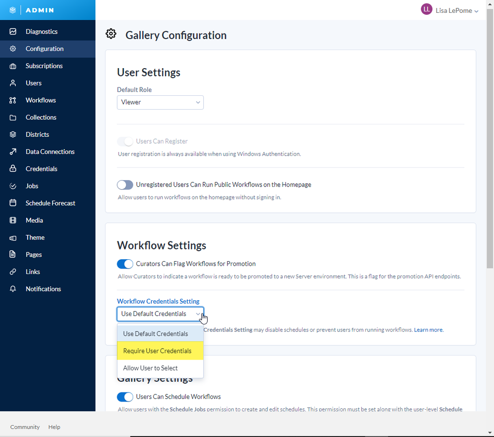 This setting is what determines where Windows Authentication finds the credentials to use.