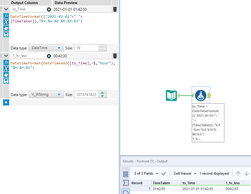 Subtract 1 from time in HH:MM:SS format - Alteryx Community