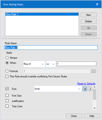 Solved Row Styling Rules Underline Text Alteryx Community