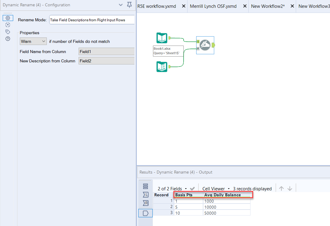 Solved: Changing field names dynamically - Alteryx Community