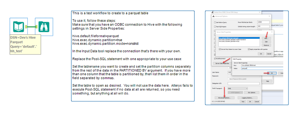 Screenshot of the workflow I used to Create the table