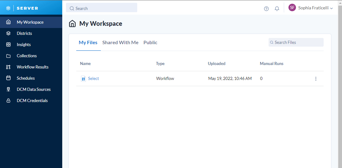 Shared with Me/Public tab of My Workspace is Blank