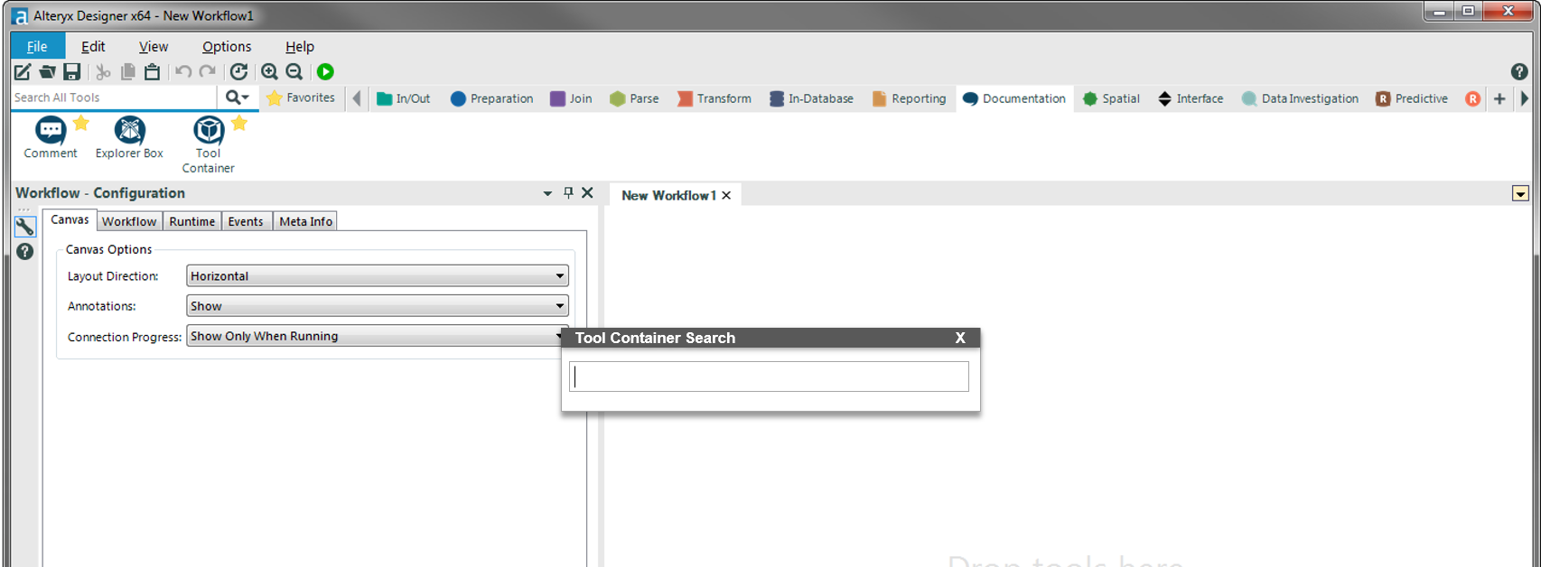 Navigating The Canvas Tool Container Selection Li Alteryx Community