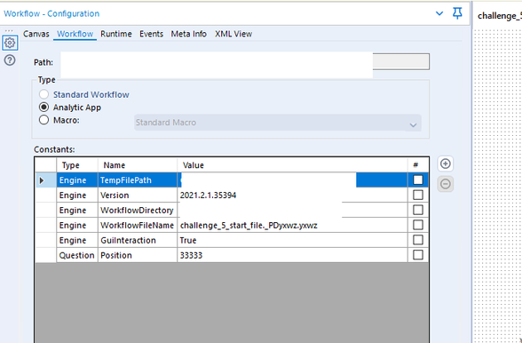 Setting up test reference shortcut values