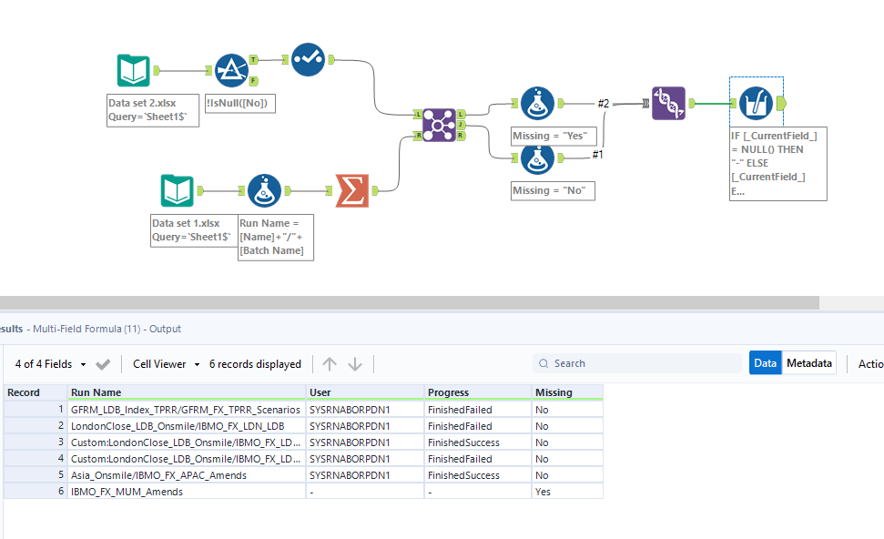 Compare 2 data sets/excel sheets - Alteryx Community