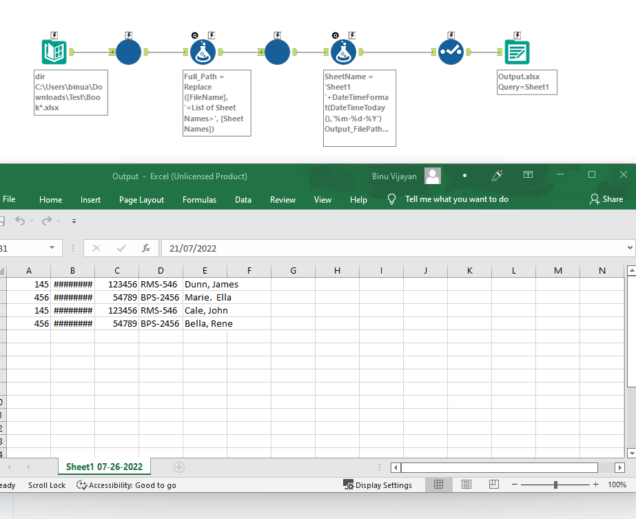 Combine Excel and Rename Sheets Alteryx Community