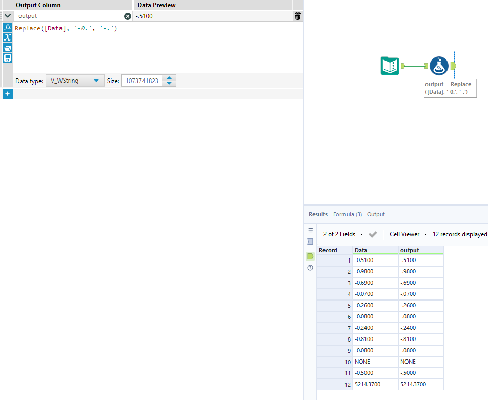 Solved Removing A Leading Zero Thats Between A Negative Alteryx Community 3272