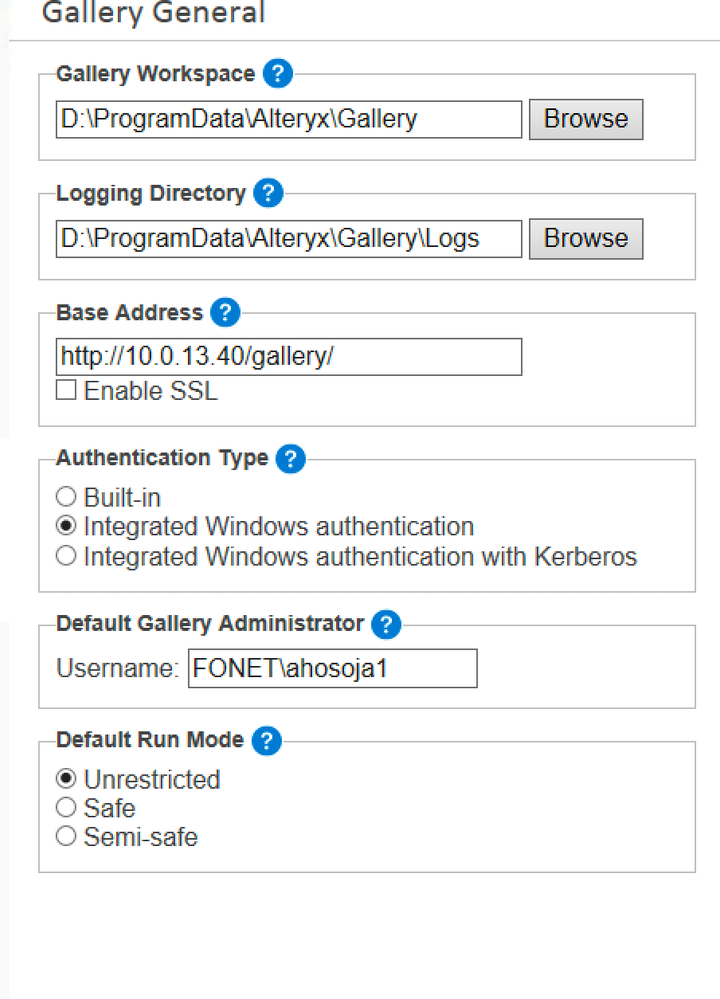 Default admin