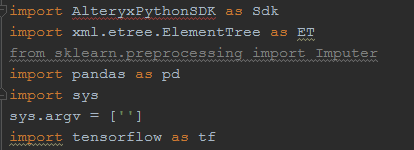 Add in the sys.argv variable that Tensorflow wants to our plugin code.