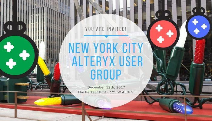 NYC Alteryx User Group Meet Up 12/12