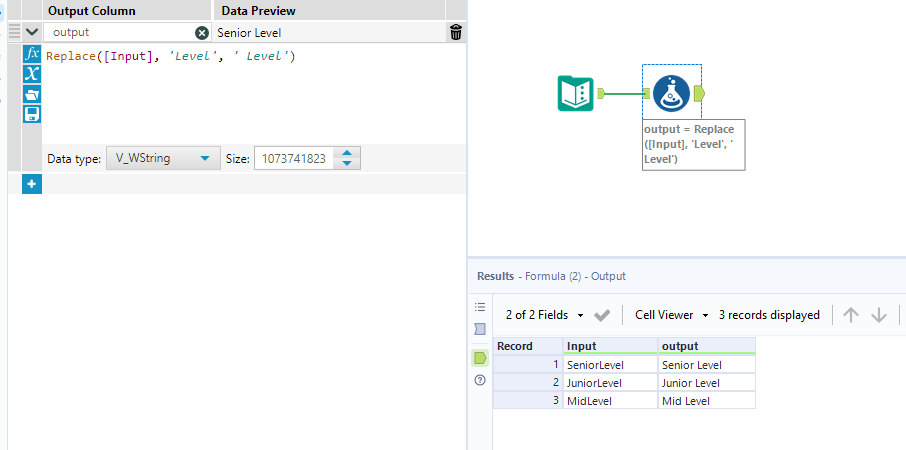 Solved: how to Add space as separator in the values of col... - Alteryx ...