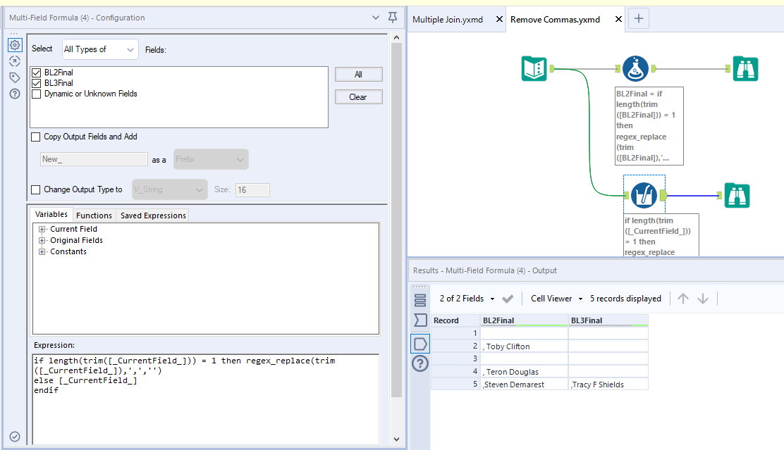 Removing Commas Alteryx Community