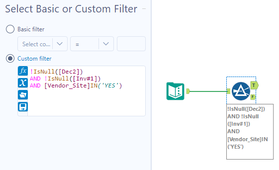 Custom filter not working with more than 2 'AND' c... - Alteryx Community