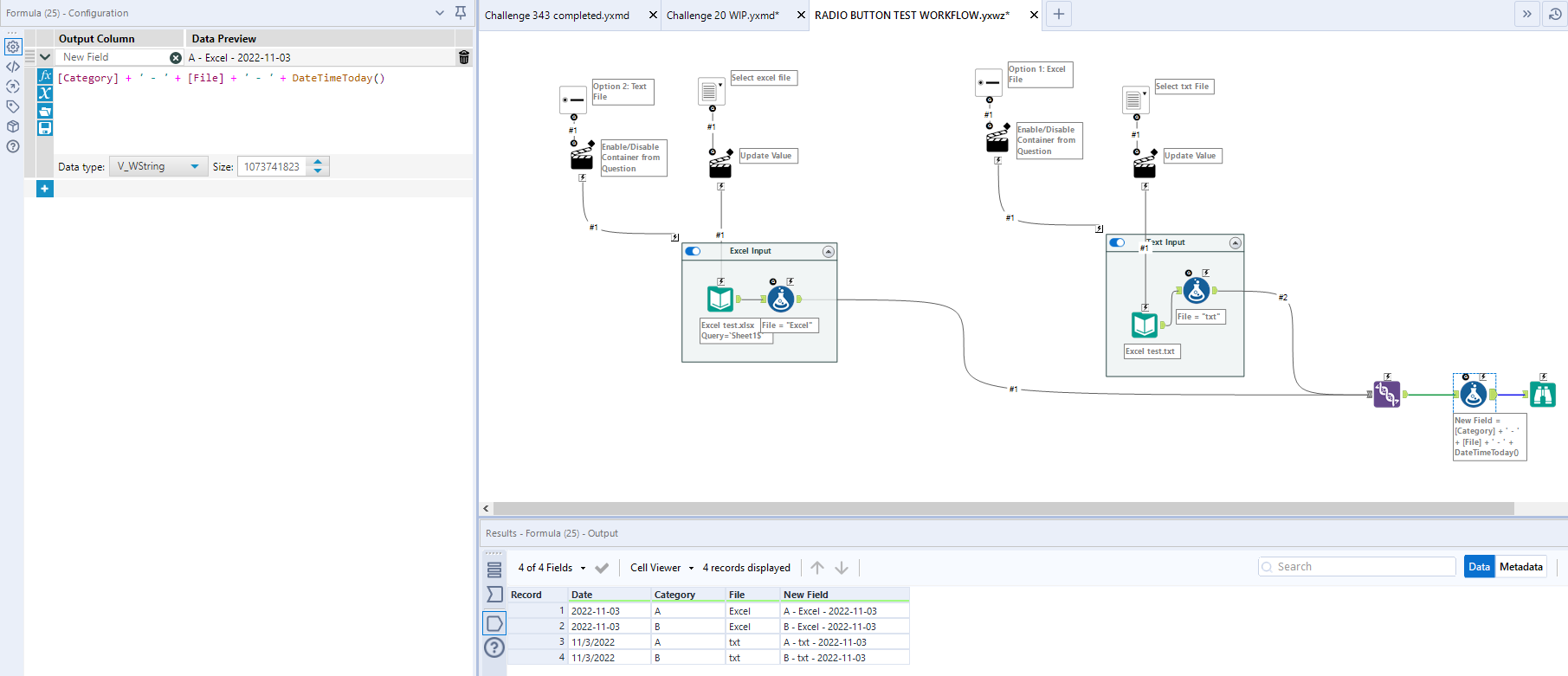 Solved Radio button prompt user to select Input File Alteryx Community