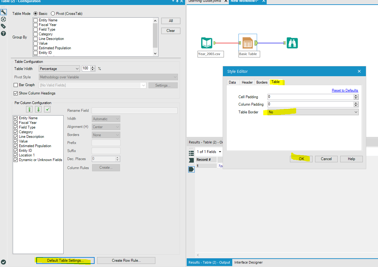 Solved Removing the border lines in the table Alteryx Community