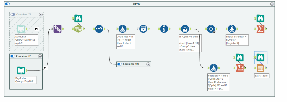 Advent of Code 2022 Day 10 (BaseA Style) - Page 2 - Alteryx Community