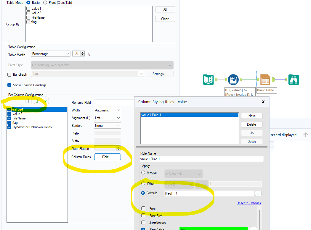 Highlight differences in the Output (data stocked Alteryx Community