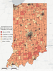 Figure 3: Census Tract Estimates of the Percentage of Individuals Age 18 and Over who Abuse or are Dependent Upon Opioids in Indiana