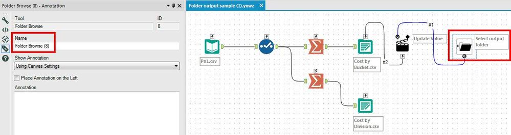 What the Folder Browse tool is named in your original file