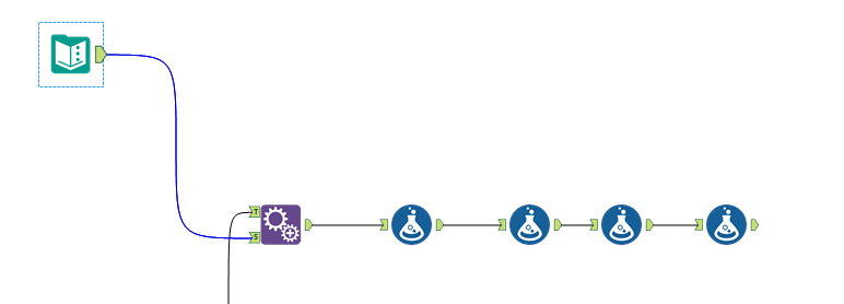 Same as your flow, but I added the Append Fields tool to the workflow, which will add our new columns to each record