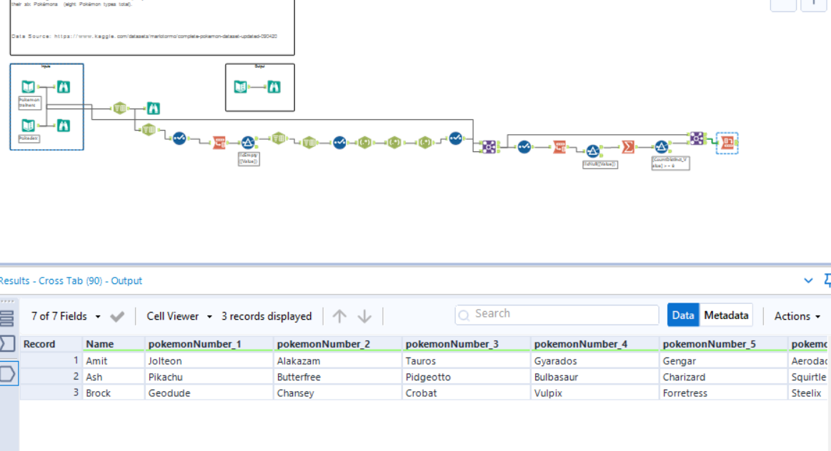 Desafio Semanal #197: Quais combinações de Pokémon - Alteryx